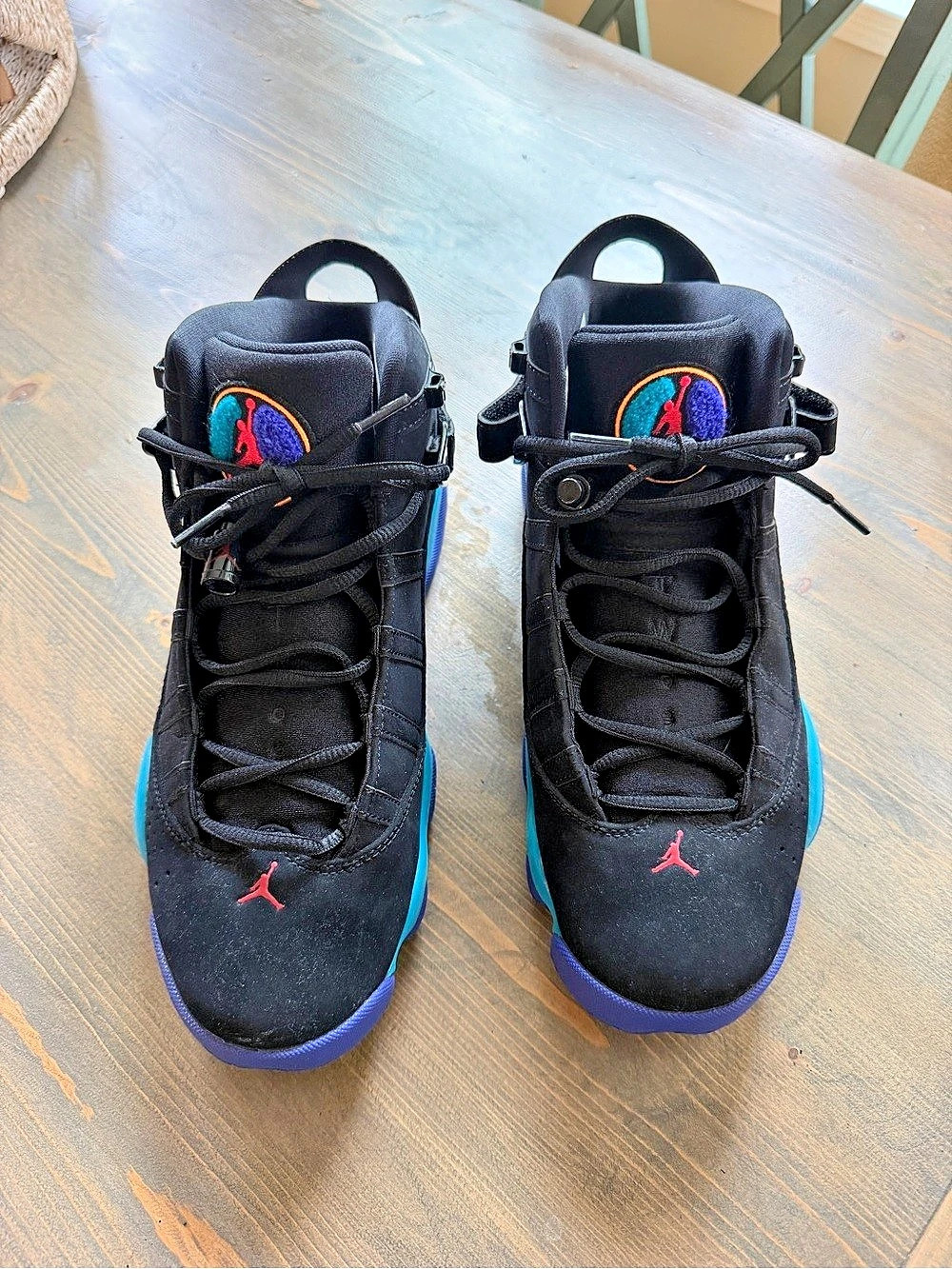 Jordan Air Jordan 6 Retro "Aqua" High-Top Sneakers in Black & Blue